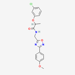 molecular formula C19H18ClN3O4 B4214833 2-(3-chlorophenoxy)-N-{[3-(4-methoxyphenyl)-1,2,4-oxadiazol-5-yl]methyl}propanamide 