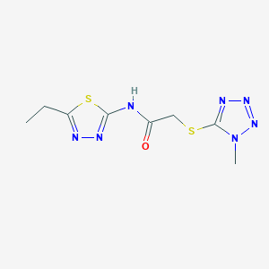 molecular formula C8H11N7OS2 B4214836 N-(5-ethyl-1,3,4-thiadiazol-2-yl)-2-[(1-methyl-1H-tetrazol-5-yl)thio]acetamide 