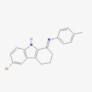 molecular formula C19H17BrN2 B421484 N-(6-bromo-2,3,4,9-tetrahydro-1H-carbazol-1-ylidene)-N-(4-methylphenyl)amine 