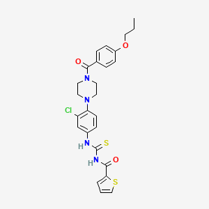 N-[({3-chloro-4-[4-(4-propoxybenzoyl)-1-piperazinyl]phenyl}amino)carbonothioyl]-2-thiophenecarboxamide