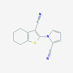 molecular formula C14H11N3S B421486 1-(3-cyano-4,5,6,7-tetrahydro-1-benzothiophen-2-yl)-1H-pyrrole-2-carbonitrile CAS No. 331760-60-2