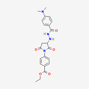 ethyl 4-(3-{2-[4-(dimethylamino)benzoyl]hydrazino}-2,5-dioxo-1-pyrrolidinyl)benzoate