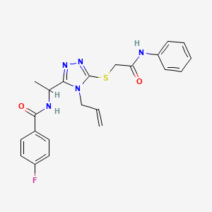 N-[1-[5-(2-anilino-2-oxoethyl)sulfanyl-4-prop-2-enyl-1,2,4-triazol-3-yl]ethyl]-4-fluorobenzamide