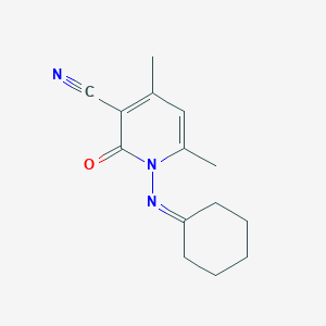 molecular formula C14H17N3O B421487 1-(Cyclohexylideneamino)-4,6-dimethyl-2-oxo-1,2-dihydro-3-pyridinecarbonitrile CAS No. 200058-93-1
