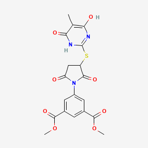 molecular formula C19H17N3O8S B4214884 Dimethyl 5-{3-[(4,6-dihydroxy-5-methylpyrimidin-2-yl)sulfanyl]-2,5-dioxopyrrolidin-1-yl}benzene-1,3-dicarboxylate 