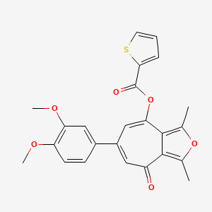 6-(3,4-dimethoxyphenyl)-1,3-dimethyl-4-oxo-4H-cyclohepta[c]furan-8-yl thiophene-2-carboxylate