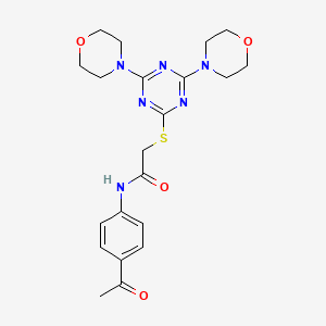 N-(4-acetylphenyl)-2-{[4,6-di(morpholin-4-yl)-1,3,5-triazin-2-yl]sulfanyl}acetamide