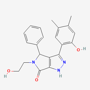 molecular formula C21H21N3O3 B4214957 3-(2-hydroxy-4,5-dimethylphenyl)-5-(2-hydroxyethyl)-4-phenyl-4,5-dihydropyrrolo[3,4-c]pyrazol-6(1H)-one 