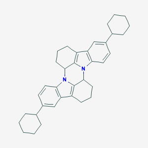 molecular formula C36H42N2 B421496 6,18-Dicyclohexyl-2,14-diazaheptacyclo[12.10.1.12,9.03,8.015,20.021,25.013,26]hexacosa-3(8),4,6,9(26),15(20),16,18,21(25)-octaene 