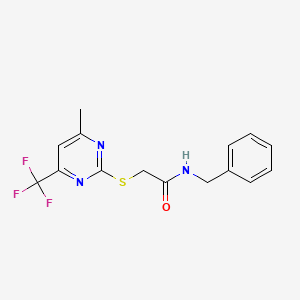 N-benzyl-2-{[4-methyl-6-(trifluoromethyl)-2-pyrimidinyl]thio}acetamide