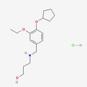 3-[(4-Cyclopentyloxy-3-ethoxyphenyl)methylamino]propan-1-ol;hydrochloride