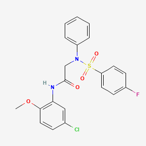 molecular formula C21H18ClFN2O4S B4214981 N~1~-(5-chloro-2-methoxyphenyl)-N~2~-[(4-fluorophenyl)sulfonyl]-N~2~-phenylglycinamide 