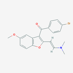 molecular formula C20H18BrNO3 B421499 (4-Bromophenyl){2-[2-(dimethylamino)vinyl]-5-methoxy-1-benzofuran-3-yl}methanone CAS No. 177915-51-4