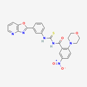 molecular formula C24H20N6O5S B4214990 2-(4-morpholinyl)-5-nitro-N-{[(3-[1,3]oxazolo[4,5-b]pyridin-2-ylphenyl)amino]carbonothioyl}benzamide 