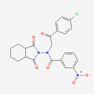 N-[2-(4-chlorophenyl)-2-oxoethyl]-N-(1,3-dioxooctahydro-2H-isoindol-2-yl)-3-nitrobenzamide