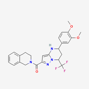 2-[5-(3,4-DIMETHOXYPHENYL)-7-(TRIFLUOROMETHYL)-4H,5H,6H,7H-PYRAZOLO[1,5-A]PYRIMIDINE-2-CARBONYL]-1,2,3,4-TETRAHYDROISOQUINOLINE