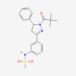 N-{3-[1-(2,2-dimethylpropanoyl)-5-phenyl-4,5-dihydro-1H-pyrazol-3-yl]phenyl}methanesulfonamide