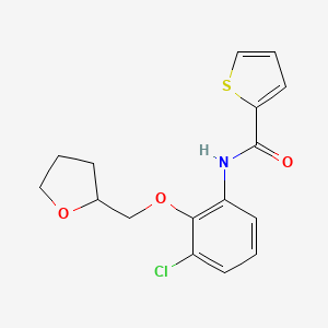 molecular formula C16H16ClNO3S B4215093 N-[3-chloro-2-(oxolan-2-ylmethoxy)phenyl]thiophene-2-carboxamide 