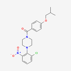 molecular formula C21H24ClN3O4 B4215109 [4-(2-Chloro-6-nitrophenyl)piperazin-1-yl][4-(2-methylpropoxy)phenyl]methanone 