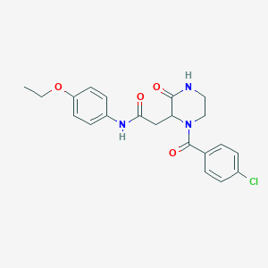 2-{1-[(4-chlorophenyl)carbonyl]-3-oxopiperazin-2-yl}-N-(4-ethoxyphenyl)acetamide