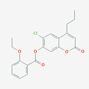 6-chloro-2-oxo-4-propyl-2H-chromen-7-yl 2-ethoxybenzoate