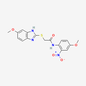 molecular formula C17H16N4O5S B4215133 2-[(6-methoxy-1H-benzimidazol-2-yl)thio]-N-(4-methoxy-2-nitrophenyl)acetamide 