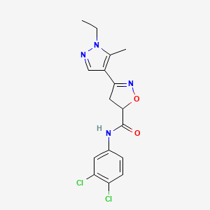 N-(3,4-dichlorophenyl)-3-(1-ethyl-5-methyl-1H-pyrazol-4-yl)-4,5-dihydro-5-isoxazolecarboxamide