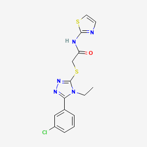 2-{[5-(3-chlorophenyl)-4-ethyl-4H-1,2,4-triazol-3-yl]thio}-N-1,3-thiazol-2-ylacetamide