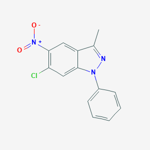 molecular formula C14H10ClN3O2 B421518 6-chloro-5-nitro-3-methyl-1-phenyl-1H-indazole 