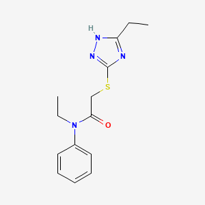 molecular formula C14H18N4OS B4215181 N-ethyl-2-[(5-ethyl-4H-1,2,4-triazol-3-yl)thio]-N-phenylacetamide 