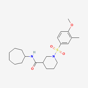 molecular formula C21H32N2O4S B4215189 N-CYCLOHEPTYL-1-(4-METHOXY-3-METHYLBENZENESULFONYL)PIPERIDINE-3-CARBOXAMIDE 