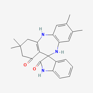 molecular formula C24H25N3O2 B4215212 3,3,7,8-tetramethyl-3,4,5,10-tetrahydrospiro[dibenzo[b,e][1,4]diazepine-11,3'-indole]-1,2'(1'H,2H)-dione 