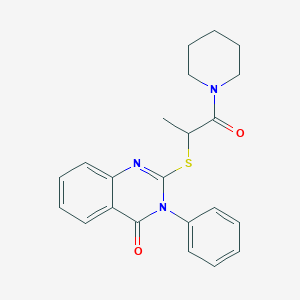 2-{[1-methyl-2-oxo-2-(1-piperidinyl)ethyl]thio}-3-phenyl-4(3H)-quinazolinone