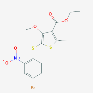Ethyl 5-({4-bromo-2-nitrophenyl}sulfanyl)-4-methoxy-2-methyl-3-thiophenecarboxylate