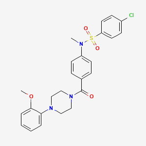 molecular formula C25H26ClN3O4S B4215229 4-chloro-N-(4-{[4-(2-methoxyphenyl)-1-piperazinyl]carbonyl}phenyl)-N-methylbenzenesulfonamide 