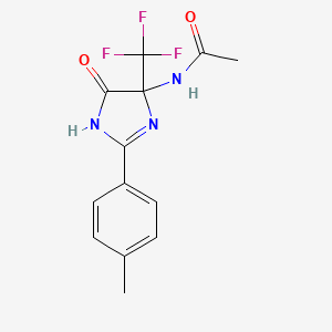 molecular formula C13H12F3N3O2 B4215239 N-[2-(4-methylphenyl)-5-oxo-4-(trifluoromethyl)-1H-imidazol-4-yl]acetamide 