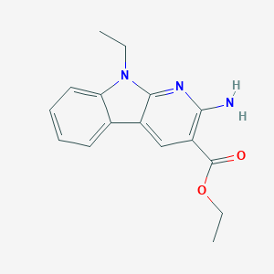 molecular formula C16H17N3O2 B421524 2-Amino-9-ethyl-3-pyrido[2,3-b]indolecarboxylic acid ethyl ester 