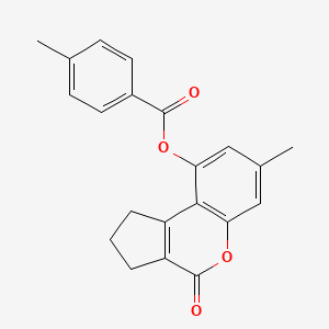 7-METHYL-4-OXO-1H,2H,3H,4H-CYCLOPENTA[C]CHROMEN-9-YL 4-METHYLBENZOATE