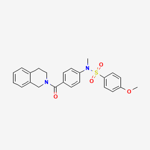 molecular formula C24H24N2O4S B4215252 N-[4-(3,4-dihydro-2(1H)-isoquinolinylcarbonyl)phenyl]-4-methoxy-N-methylbenzenesulfonamide 