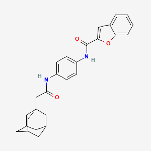 molecular formula C27H28N2O3 B4215266 N-(4-{[2-(1-adamantyl)acetyl]amino}phenyl)-1-benzofuran-2-carboxamide 