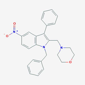 molecular formula C26H25N3O3 B421527 1-benzyl-5-nitro-2-(4-morpholinylmethyl)-3-phenyl-1H-indole 