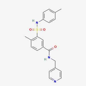 4-methyl-3-[(4-methylphenyl)sulfamoyl]-N-(pyridin-4-ylmethyl)benzamide