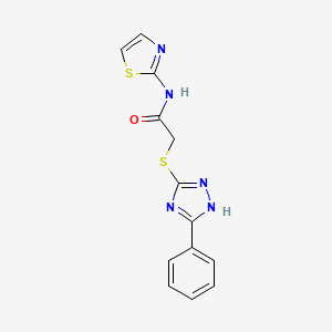 2-[(5-Phenyl-4H-1,2,4-triazol-3-YL)sulfanyl]-N-(1,3-thiazol-2-YL)acetamide