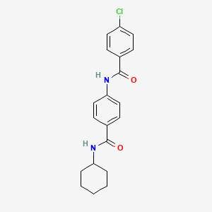 molecular formula C20H21ClN2O2 B4215318 4-chloro-N-{4-[(cyclohexylamino)carbonyl]phenyl}benzamide 