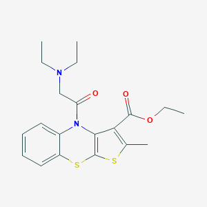 molecular formula C20H24N2O3S2 B421532 ethyl 4-[(diethylamino)acetyl]-2-methyl-4H-thieno[2,3-b][1,4]benzothiazine-3-carboxylate 
