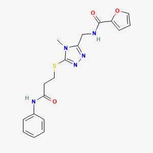 N-[[5-(3-anilino-3-oxopropyl)sulfanyl-4-methyl-1,2,4-triazol-3-yl]methyl]furan-2-carboxamide