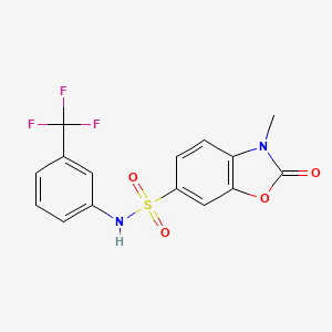 3-methyl-2-oxo-N-[3-(trifluoromethyl)phenyl]-2,3-dihydro-1,3-benzoxazole-6-sulfonamide