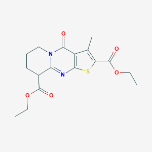 molecular formula C17H20N2O5S B421538 diethyl 3-methyl-4-oxo-6,7,8,9-tetrahydro-4H-pyrido[1,2-a]thieno[2,3-d]pyrimidine-2,9-dicarboxylate CAS No. 329059-80-5