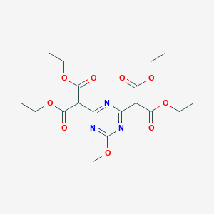 molecular formula C18H25N3O9 B421541 Diethyl 2-{4-[2-ethoxy-1-(ethoxycarbonyl)-2-oxoethyl]-6-methoxy-1,3,5-triazin-2-yl}malonate 