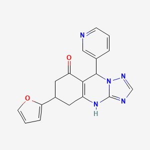 molecular formula C18H15N5O2 B4215421 6-(furan-2-yl)-9-(pyridin-3-yl)-5,6,7,9-tetrahydro[1,2,4]triazolo[5,1-b]quinazolin-8(4H)-one 